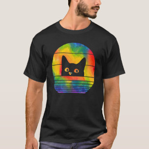 Black Cat Cat Kitty cat LGBTQ Pride LGBT Flag Gay T-Shirt