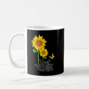 Black Cat Cats and sunflowers kitten sunflower but Coffee Mug