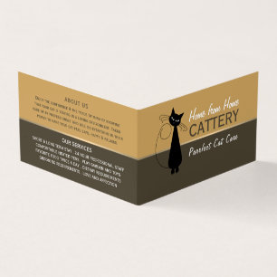 Black Cat, Cattery, Pet Boarding Detailed Business Card