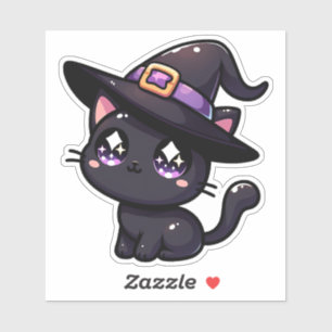 Black Cat Caught by Witchy Hat