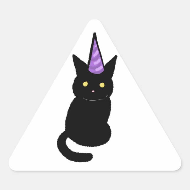Black  Cat Celebration Sticker (Front)