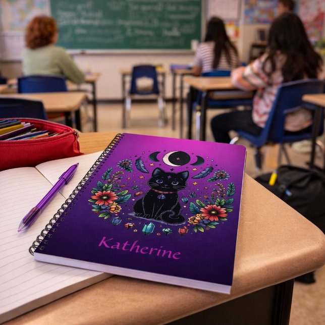 Black Cat Celestial Mystical Notebook (Creator Uploaded)