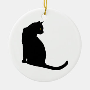 BLACK CAT CERAMIC ORNAMENT