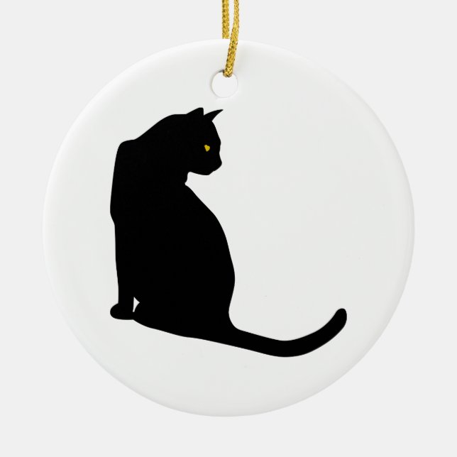 BLACK CAT CERAMIC ORNAMENT (Front)