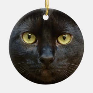 Black cat ceramic ornament