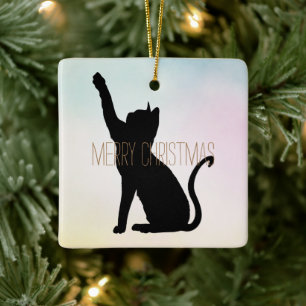 Black Cat Ceramic Ornament