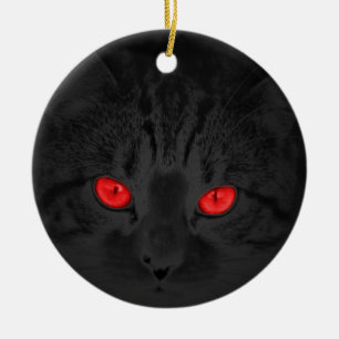Black cat ceramic tree decoration