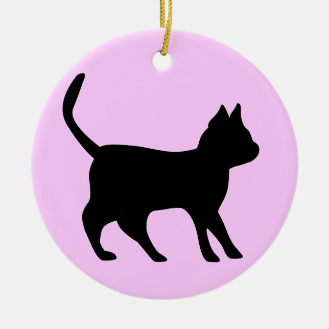 Black Cat Ceramic Tree Decoration (Front)