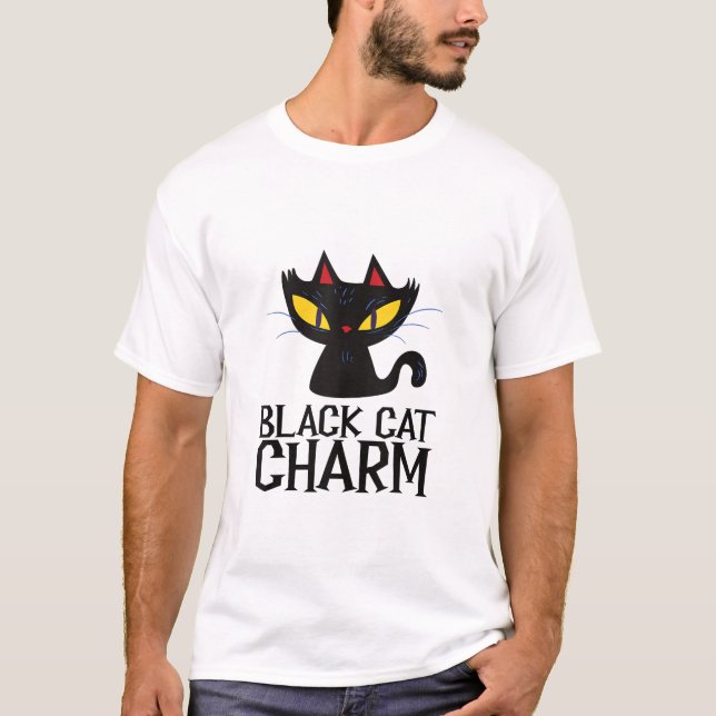 Black Cat Charm Halloween Design Tank Top (Front)