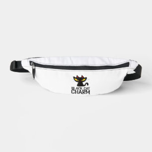 Black Cat Charm Halloween Design Tank Top Bum Bags