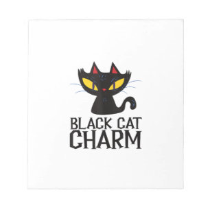 Black Cat Charm Halloween Design Tank Top Notepad