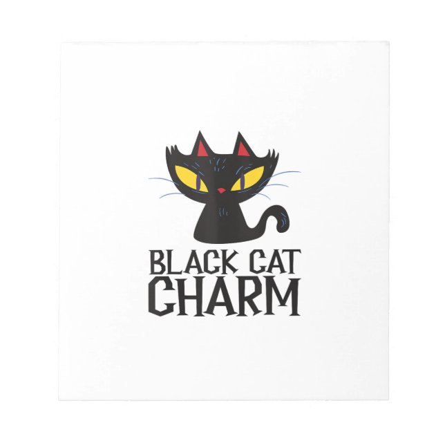 Black Cat Charm Halloween Design Tank Top Notepad (Front)