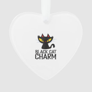 Black Cat Charm Halloween Design Tank Top Ornament