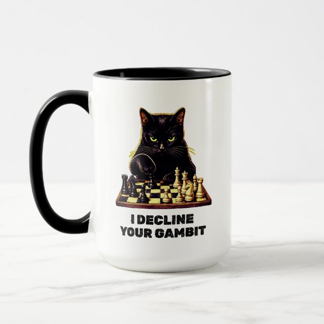 Black Cat Chess Master Mug (Left)