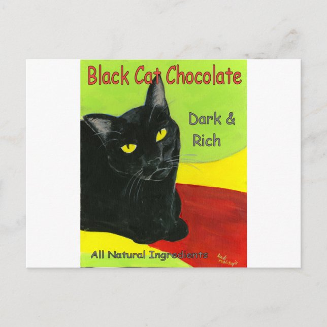 Black Cat Chocolate, Dark and Rich Postcard (Front)
