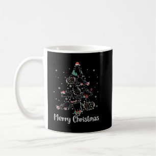 black cat chrismas tree coffee mug