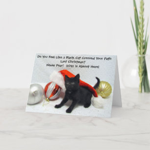 Black Cat Christmas - 2020 Humour - Folded Card