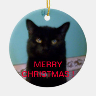 Black Cat Christmas Ceramic Tree Decoration
