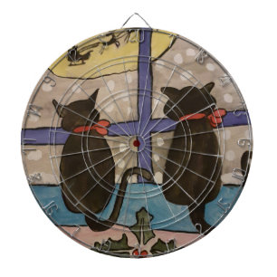 Black Cat Christmas Dartboard