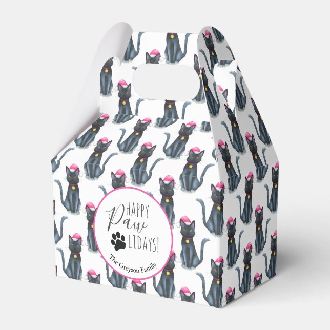 Black Cat Christmas Favour Box (Front Side)