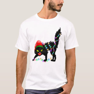 Black Cat christmas lights Men T-Shirt