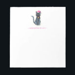 Black Cat Christmas Notepads<br><div class="desc">Celebrate National Black Cat Day 2025 on October 27 with this cute notepad featuring my hand-painted watercolor black cat drawing—a purr-fect gift for cat lovers! These personalised notepads with name can be customised using the template field to add your name or monogram in pink, making it an adorable and thoughtful...</div>