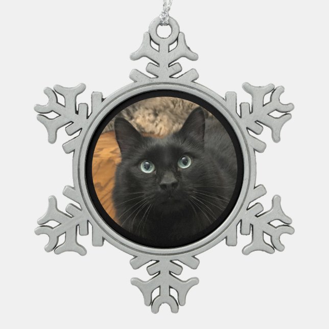 Black Cat Christmas Ornament (Front)