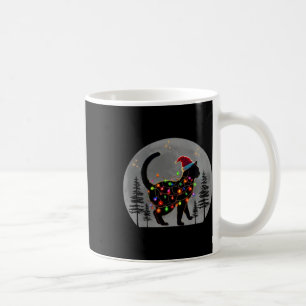 Black Cat Christmas Santa Hat Meowy Cats Coffee Mug