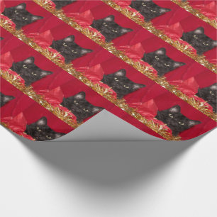Black cat Christmas Wrapping Paper