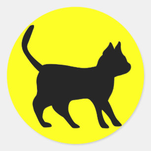 Black Cat Classic Round Sticker