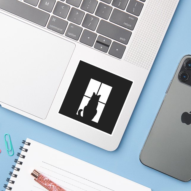 Black Cat Click to Customise Window Colour Option (Laptop w/ iPhone)