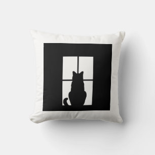 Black Cat Click to Customise Window Colour Option Cushion