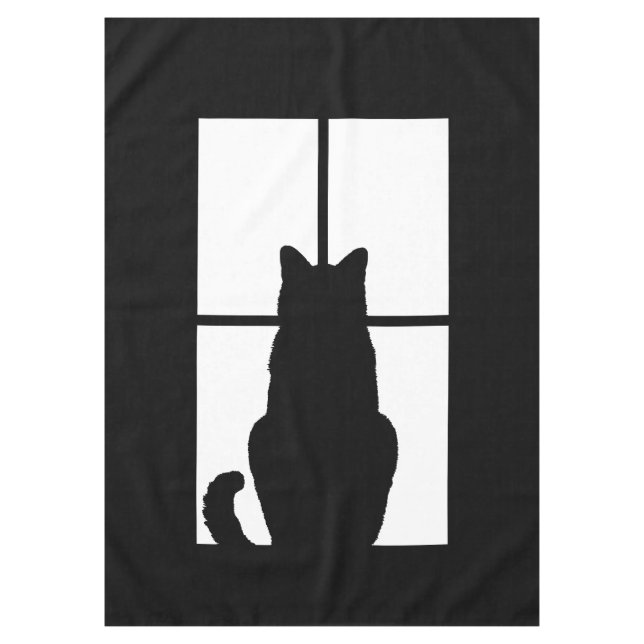 Black Cat Click to Customise Window Colour Option Tablecloth (Front)
