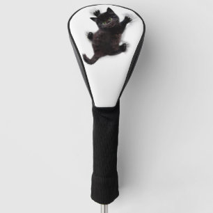 Black Cat Climbing On Human Back Golf Head Cover