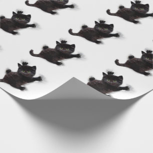 Black Cat Climbing On Human Back Wrapping Paper