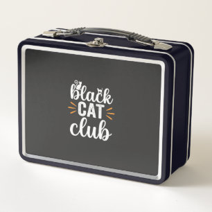 Black Cat Club Halloween Design Metal Lunch Box