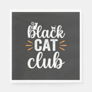 Black Cat Club Halloween Design Napkin