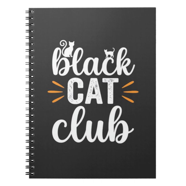 Black Cat Club Halloween Design Notebook (Front)