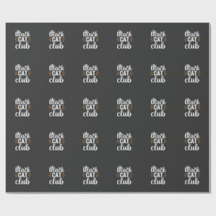 Black Cat Club Halloween Design Wrapping Paper