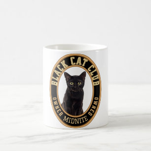 Black Cat Club Personalised Your Photo   Name Mug