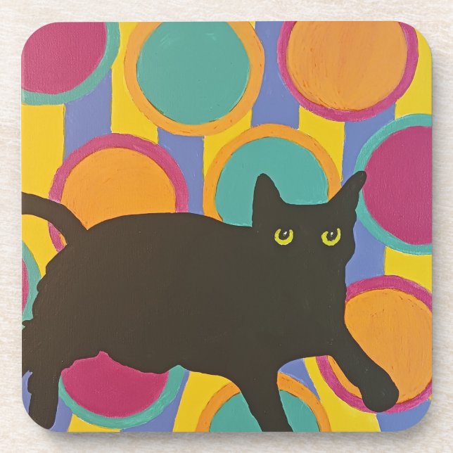 Black Cat Coaster (Front)
