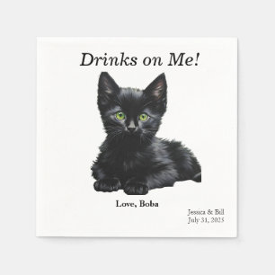 Black Cat Cocktail Napkin