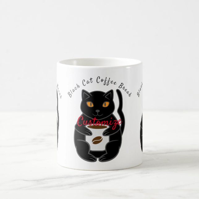 Black Cat Coffee Break Thunder_Cove  Coffee Mug (Center)