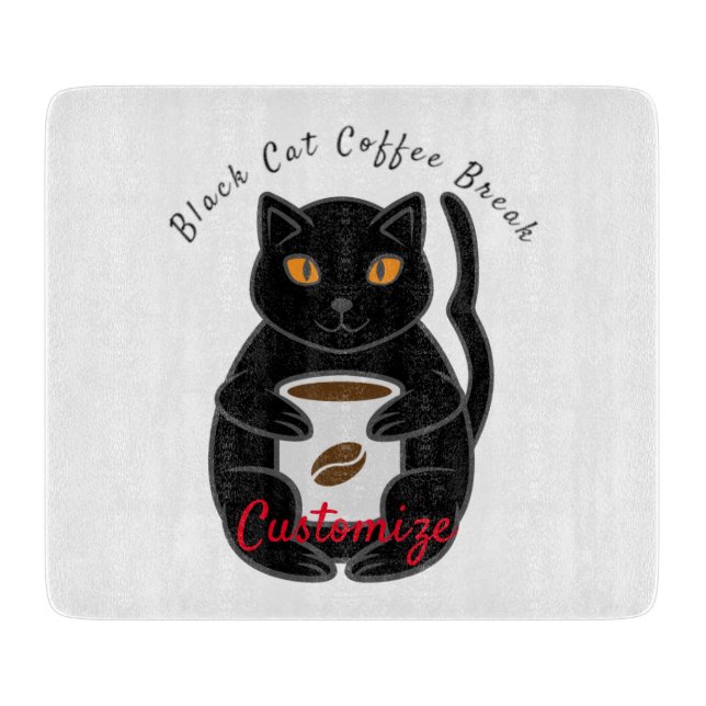 Black Cat Coffee Break Thunder_Cove  Cutting Board (Front)