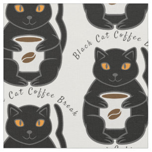 Black Cat Coffee Break Thunder_Cove Fabric