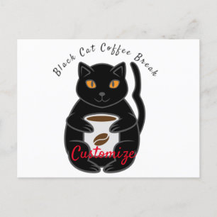 Black Cat Coffee Break Thunder_Cove  Postcard