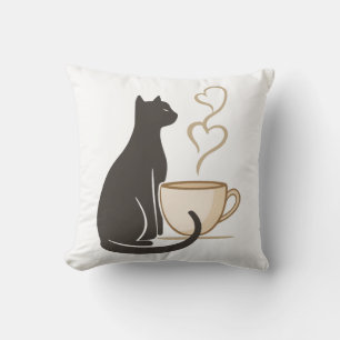 Black Cat Coffee Club Cushion