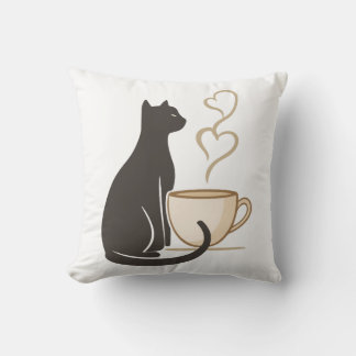 Black Cat Coffee Club Cushion
