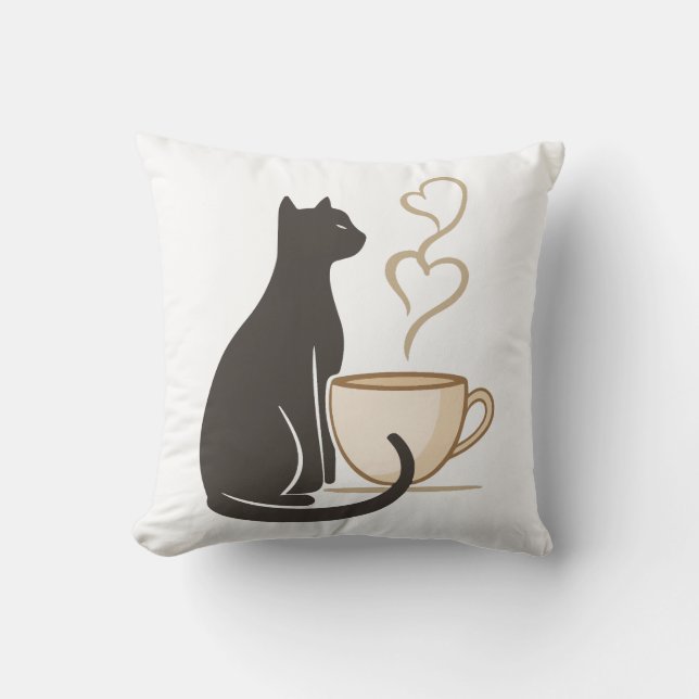 Black Cat Coffee Club Cushion (Front)