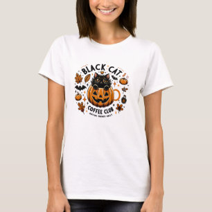 Black Cat Coffee Club Halloween Women’s T-Shirt – 